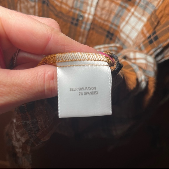 JANE + DELANCEY Oversized Plaid Button Down Top S NWT - Picture 9 of 9